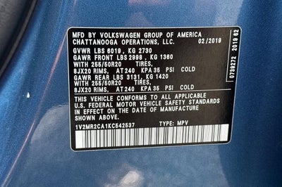 2019 Volkswagen Atlas 3.6L V6 SEL
